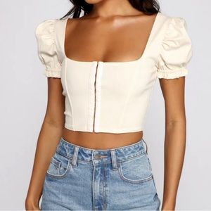 Hook and eye corset top